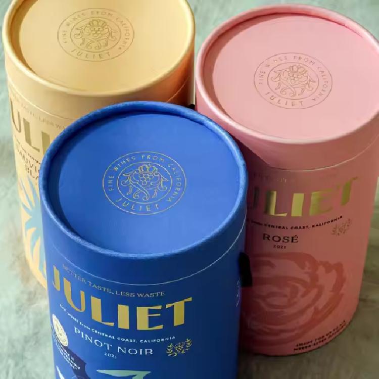 หลอดกระดาษแข็ง สำหรับบรรจุขวดไวน์ มีให้เลือก 4 สี ขนาด 95*300mm พิมพ์โลโก้กำหนดเอง 