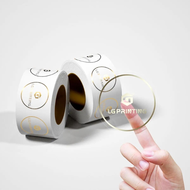 สติ๊กเกอร์ปั๊มฟอยล์ สีทอง แผ่นสี่เหลี่ยมขนาด 4*6 ซม. วงกลมขนาด 5 ซม. 