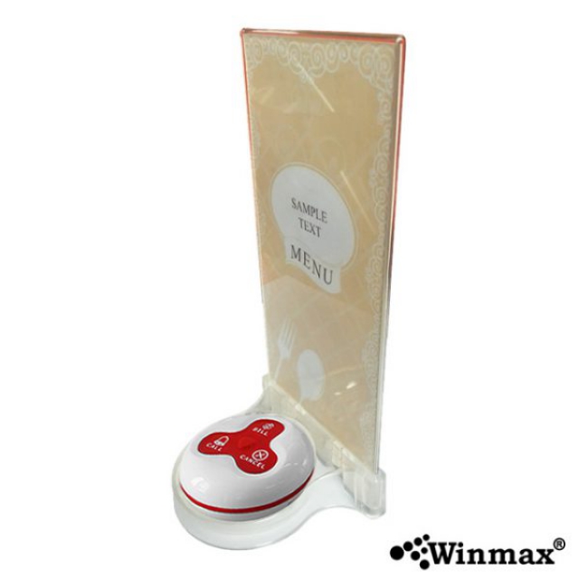 แท่นใส่ปุ่มกดเรียกคิวอะคริลิค Acrylic Menu Holder for Restaurant สีใส Winmax-K-SPW 