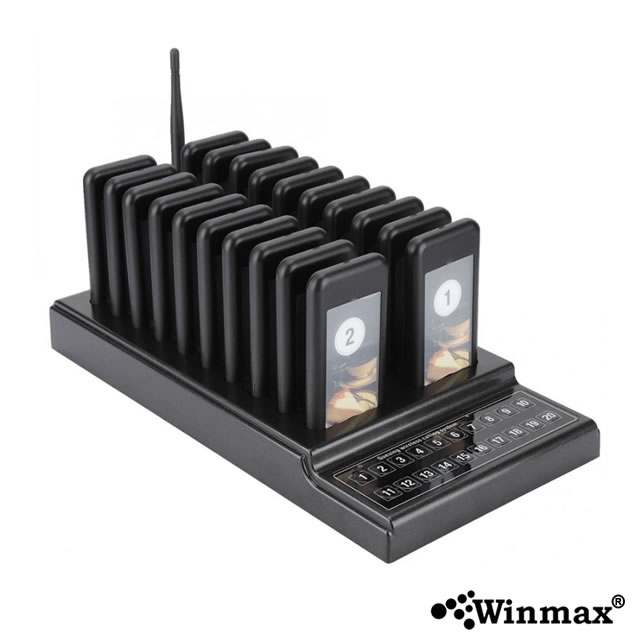 เพจเรียกคิวร้านอาหารไร้สาย 20 คิว Wireless Queue Calling System Winmax-P704 
