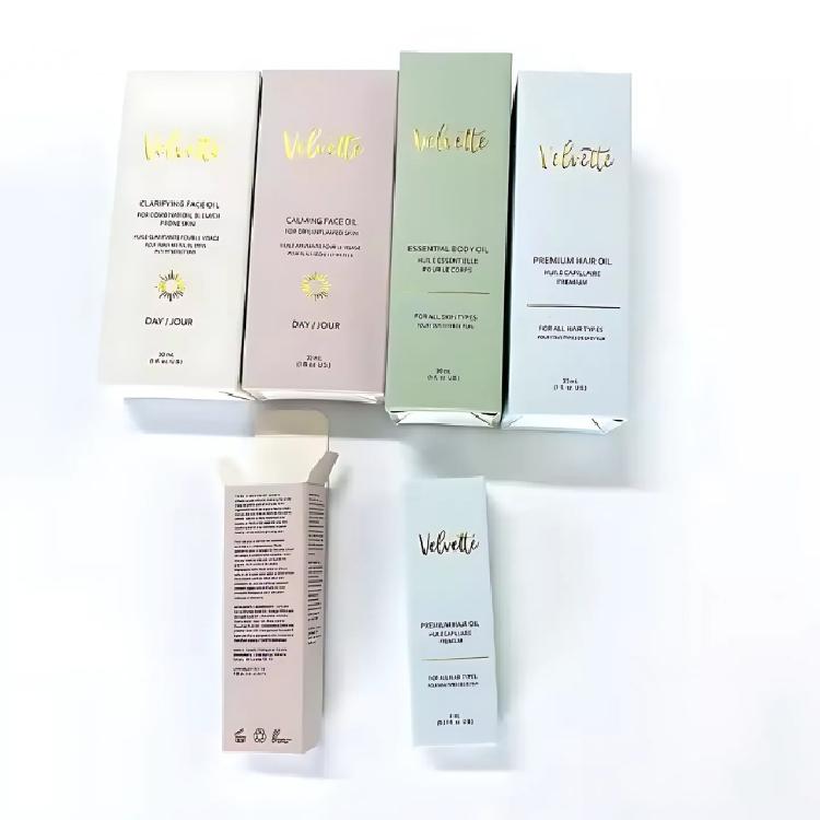 กล่องเซรั่มแบบย่อยสลายได้พิมพ์โลโก้ตาตามต้องการได้  ขนาดกล่อง 2.5*2.5*6.5 cm / 3*3*7 cm / 4*4*11 cm 