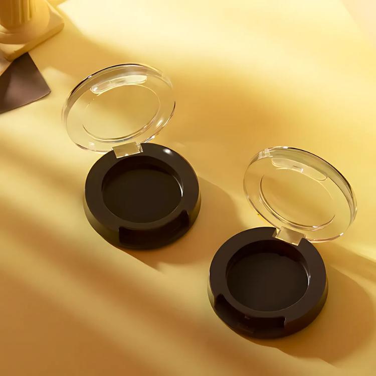 กล่องอายแชโดว์ พาเลทอายแชโดว์ 1 ช่องสี ตลับกลม ดำฝาใส 