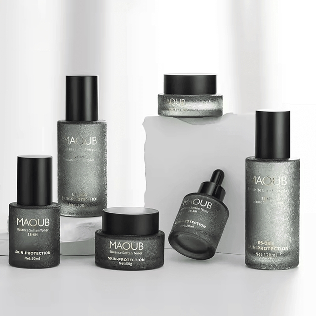 เซ็ทขวดแก้วเครื่องสำอาง ขวดเซรั่ม ทรงถัง ก้นหนา 40 ml/100 ml /120 ml/150 ml และกระปุกครีม 50g 