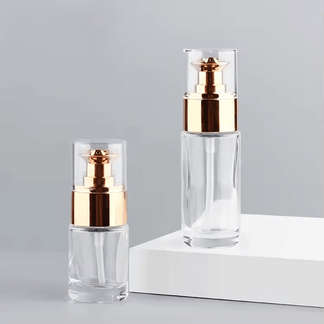 ขวดแก้วเครื่องสำอาง ขวดเซรั่มแบบหยด สีทอง ขนาด 15ml / 30ml 