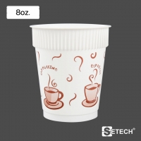 แก้วพลาสติกใสแบบร้อน (มีลาย) 8oz. SETECH รุ่น GH-02 